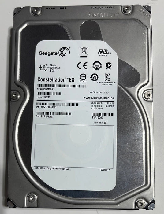 New Seagate 2TB 3.5" SAS Server Hard Drive 6Gbp/s 7200RP ST2000NM0001