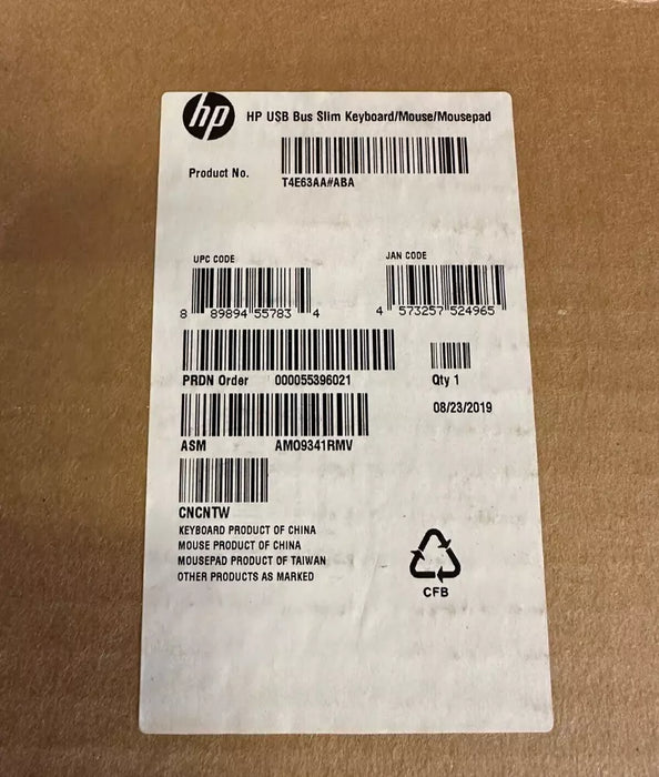 New Genuine HP USB Bus Slim Keyboard Mouse Mousepad Kit T4E63AA - LaptopParts.ca