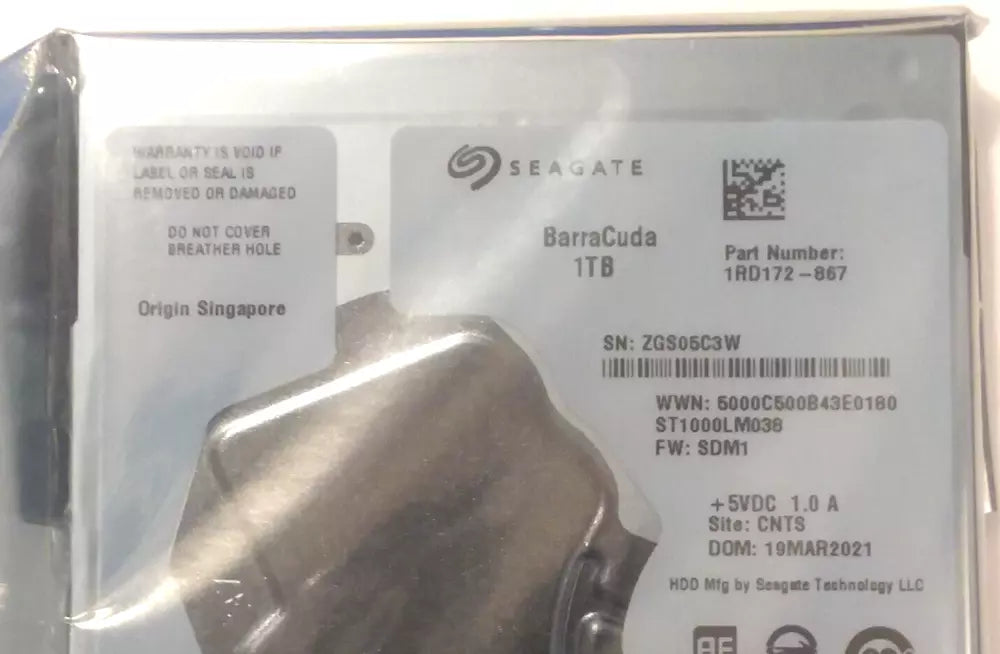 New Seagate ST1000LM038 Barracuda 1 TB SATA 2.5" 5400 RPM 128 MB Hard Drive - LaptopParts.ca