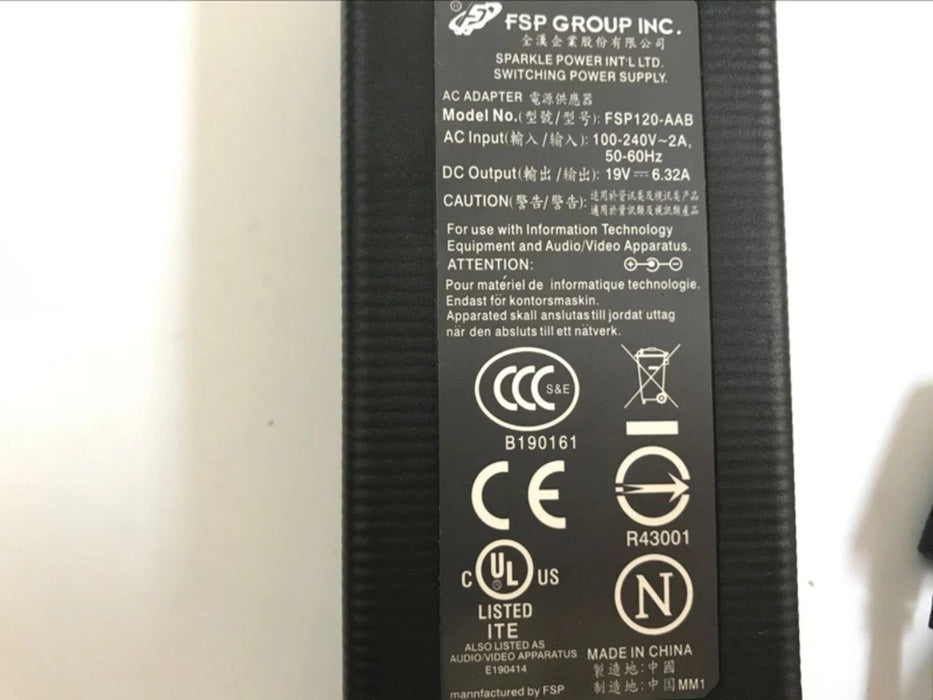 New Genuine FSP 120W 19V 6.32A AC Adapter 5.5*2.5mm FSP120-AAB