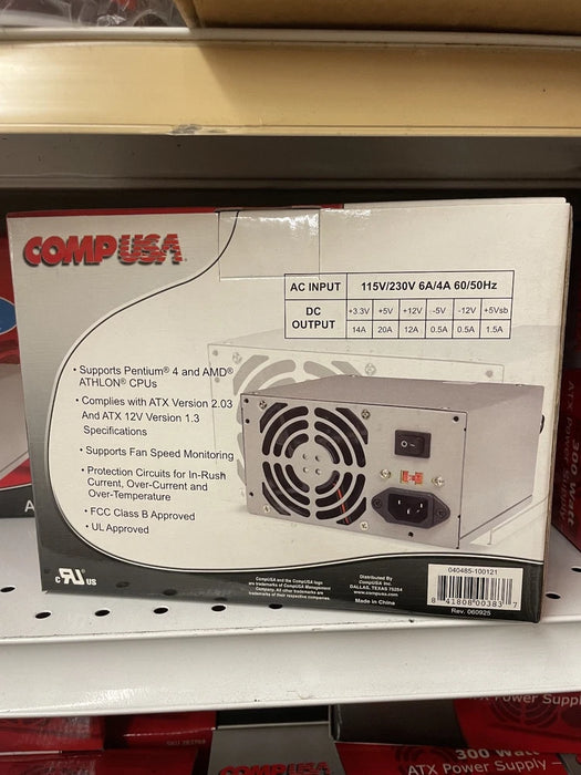 New CompUSA 300 Watt ATX Power Supply - LaptopParts.ca