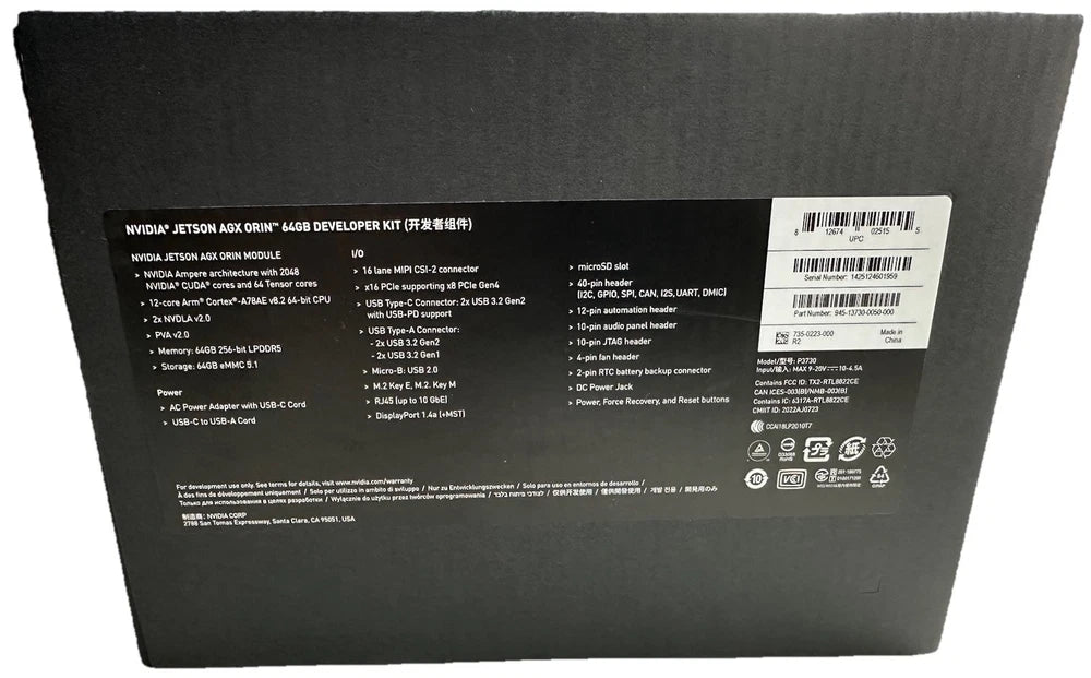 New Nvidia Jetson AGX Orin 64GB Developer Kit 945-13730-0050-000 - LaptopParts.ca
