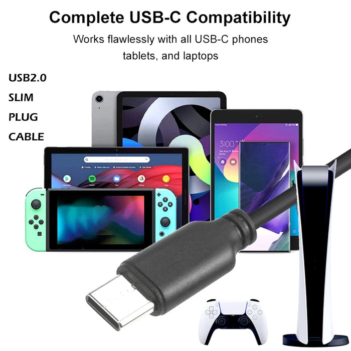 New USB-C to USB-C 50FT Cable USB2.0 Cable USB C to Type C Fast Charging Cable - LaptopParts.ca