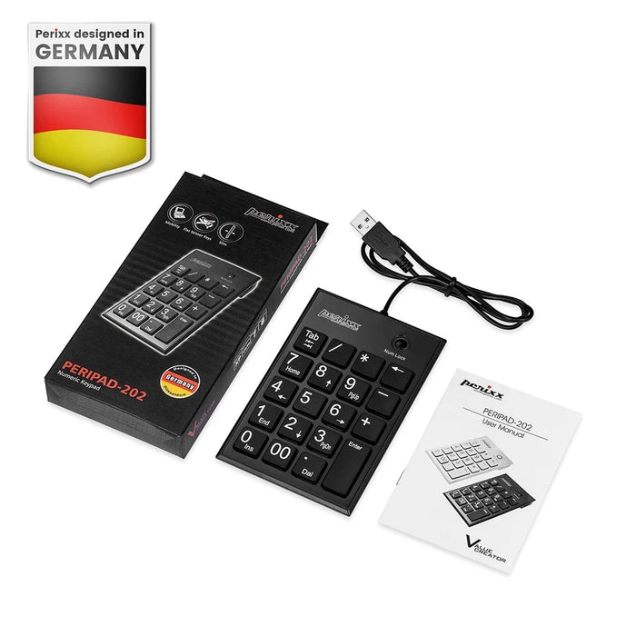 Nouveau Perixx PPD-202 Clavier numérique filaire 19 touches mince à grands caractères