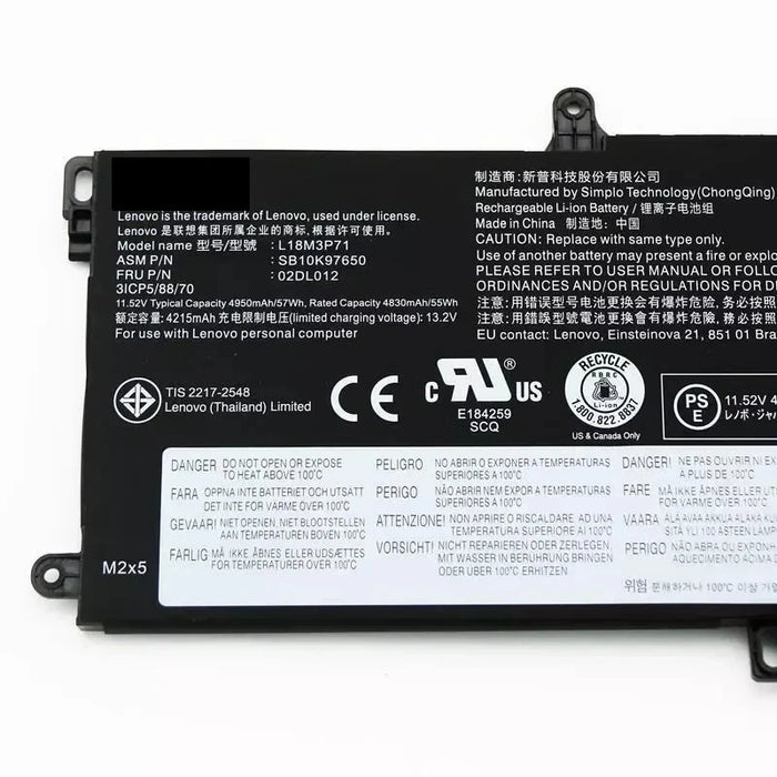 New Comaptible Lenovo ThinkPad T590 L18M3P71 L18S3P71 L18L3P71 Battery For ThinkPad SB10K97649 02DL012