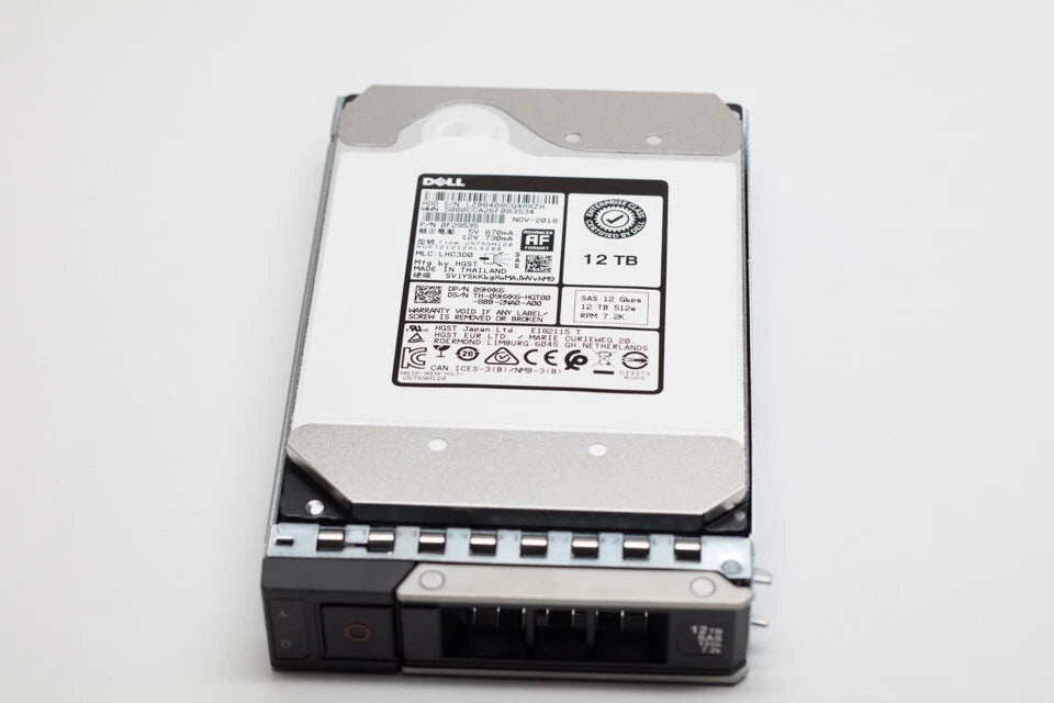 New Dell 12TB 7.2K SAS 3.5" 12Gb/s Gen 14 Hard Drive 9HXK6 HUH721212AL5200
