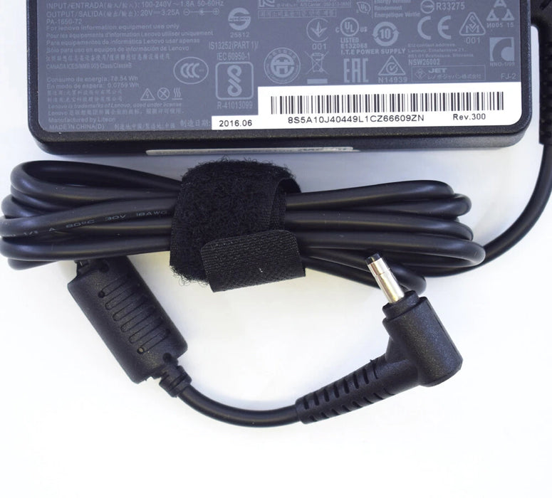 New Genuine Lenovo 65W 20V 3.25A 4.0x1.7mm Tip Power Charger Adapter 5A11H02878 ADP-65ME B - LaptopParts.ca