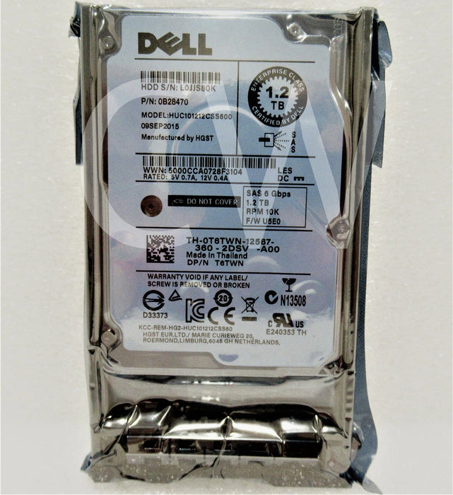 New Dell Enterprise 1.2TB 10000RPM 6Gbps 2.5" SAS Server Hard Drive HUC101212CSS600 T6TWN