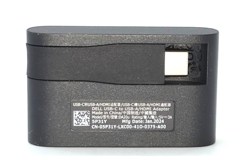New Genuine Dell USB-C to USB-A/HDMI Adapter DA20u WNW2H 5P31Y