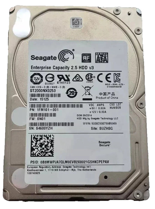 New Seagate Enterprise ST2000NX0253 2TB SATA  2.5" HDD v3 PN 1FM101-002
