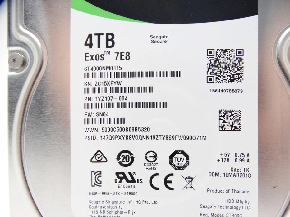 New Seagate ST4000NM0115 Enterprise Capacity 3.5'' HDD 4TB 7200 RPM 512e SATA