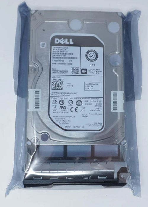 New Dell 8TB 7.2K SAS 12Gbp 3.5in SED HDD 0PDFHC ST8000NM0135 PDFHC
