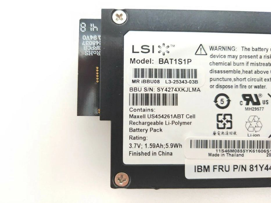 New Genuine LSI BAT1S1P BAT1S1P-A L3-25343-05A L4-25343-07B Raid Controller Battery