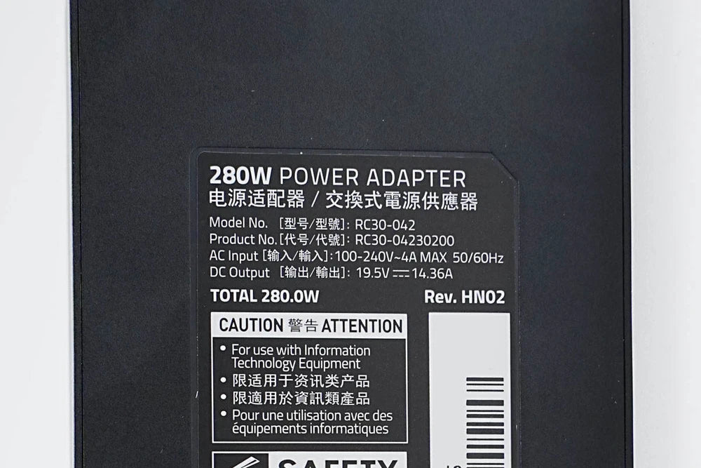 New Genuine Razer Blade 17 i9-12900H 3070 3080 Ti RTX AC Adapter Charger 280W RC30-042302