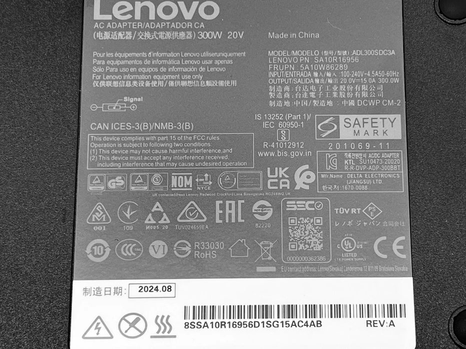 New Genuine Lenovo Legion 5 7 ThinkPad 300W AC Adapter ADL300SDC3A SA10R16956 5A10W86289 5A10W86289