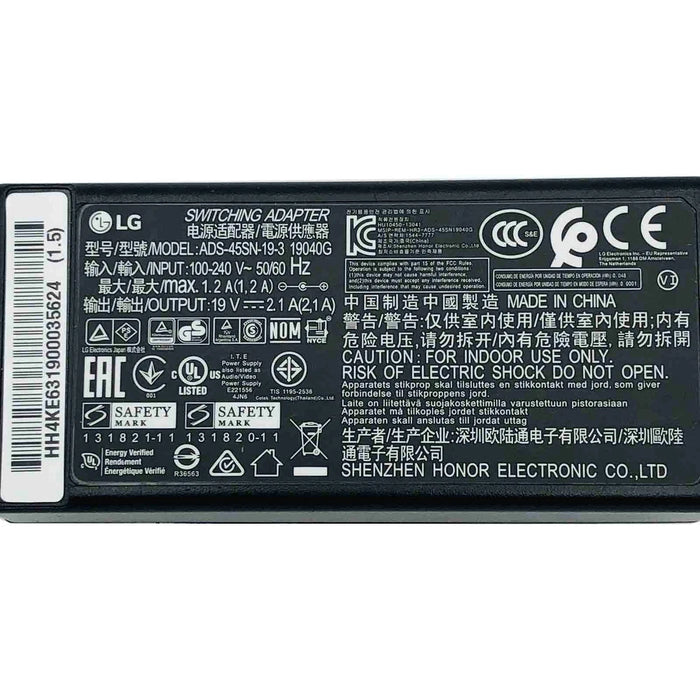 New Genuine LG ADS-45SN-19-3 AC Adapter 19V 2.1A Power Supply 40W LCAP16A-A LCAP16B-A