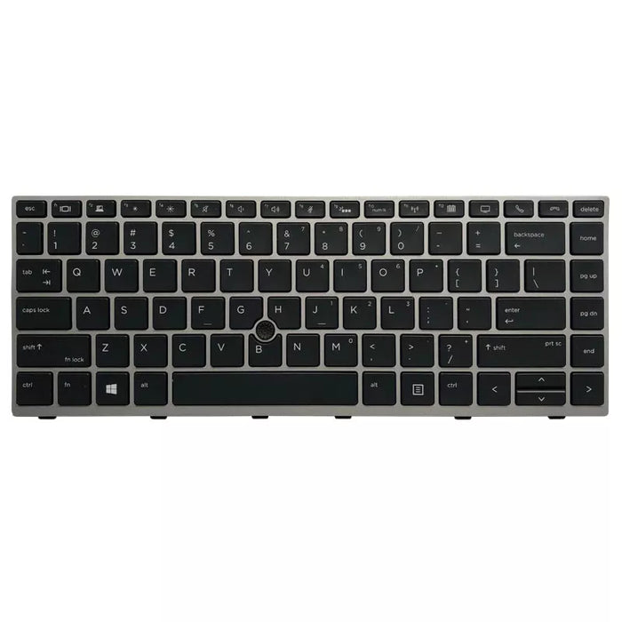 New HP EliteBook 840 G5 846 G5 745 G5 Keyboard Grey Frame With Pointer L12377-001 L15542-001 - LaptopParts.ca
