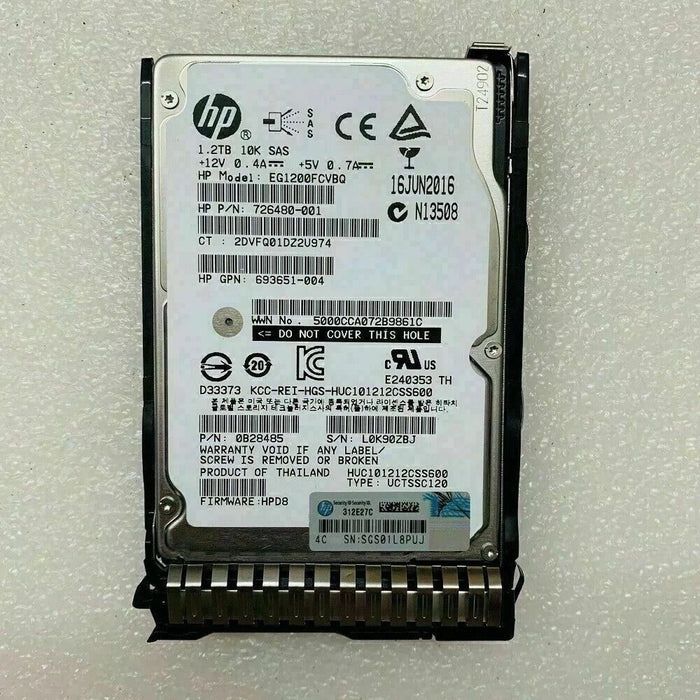 New HP 1.2TB 6G 10K 2.5" SAS HDD Hard Drive 718162-B21 718292-001 726480-001 Gen 8