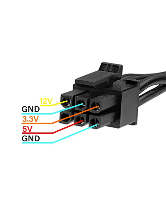 New ATX mini 6 Pin to SATA 15 Pin Adapter Extension Cable for HDDs SSDs - LaptopParts.ca