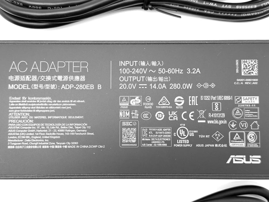 New Genuine Asus  Strix G16 G18 280W 20V 14A Mini USB AC Adapter A22-280P1B ADP-280EB B