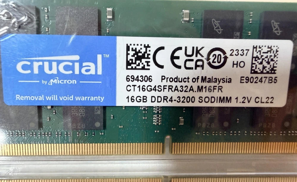 New Crucial 32GB (2x16GB) 3200MHz 260-pin SODIMM DDR4 Ram Memory Kit CT2K16G4SFRA32A - LaptopParts.ca