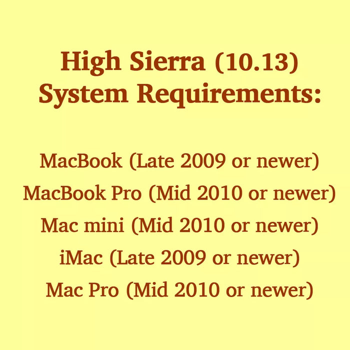 New Macbook Pro 2010 2011 2012 High Sierra 10.13 SSD Drive 500GB 2.5”