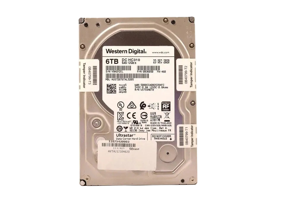 Western Digital HUS726T6TAL5205 6TB 3.5" 12Gb/s 256MB 7.2K RPM SAS Hard Drive 0B36050