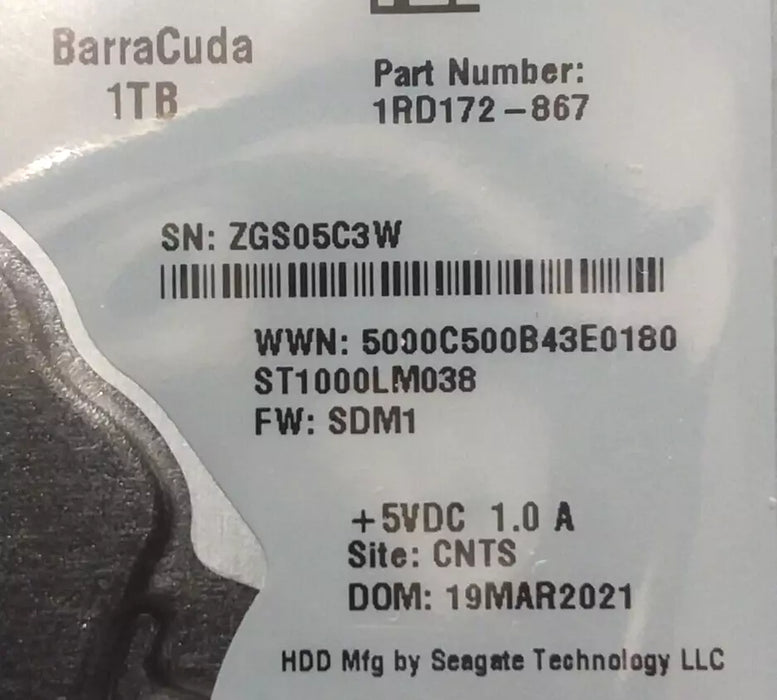 New Seagate ST1000LM038 Barracuda 1 TB SATA 2.5" 5400 RPM 128 MB Hard Drive - LaptopParts.ca