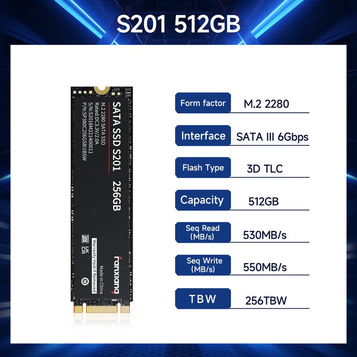New Fanxiang M.2 2280 SSD NGFF SATA III SSD 512GB 6Gb/s Internal Solid State Drive - LaptopParts.ca