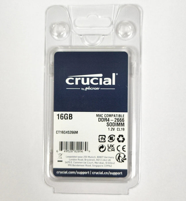New Crucial 16GB DDR4 2666MHz PC4-21300 Memory RAM 260-Pin CT16G4S266M - LaptopParts.ca