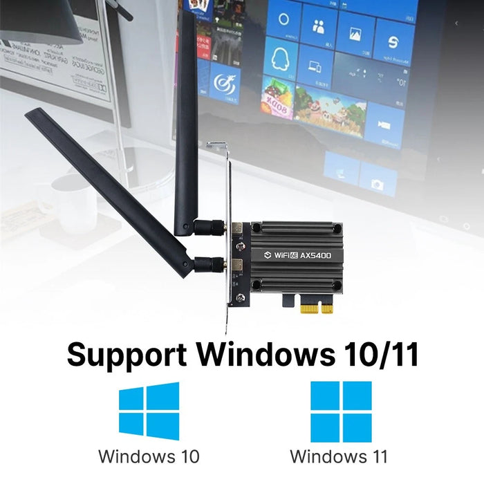 New AX5400 Bluetooth 5.3 802.11ax Tri-Band 2.4G/5G/6G WiFi 6E PCI-E Card