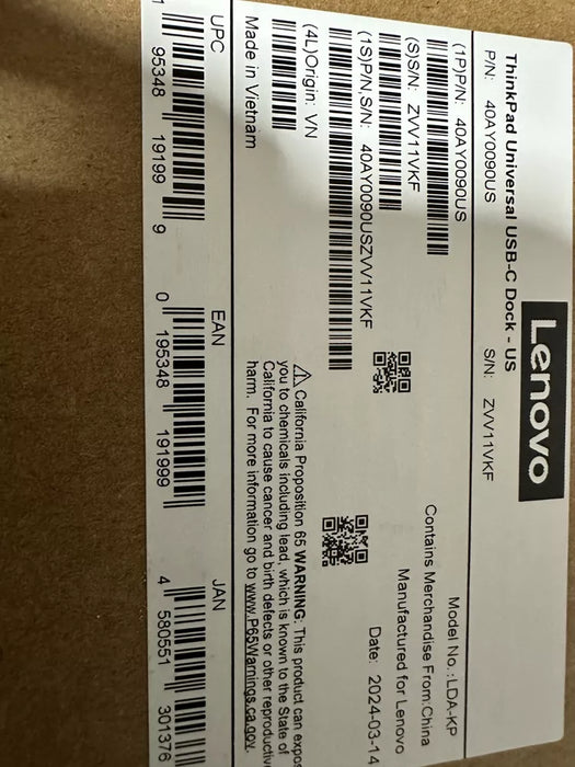 New Lenovo ThinkPad Universal USB-C Dock With 90W AC Power Adapter 40AY0090US - LaptopParts.ca