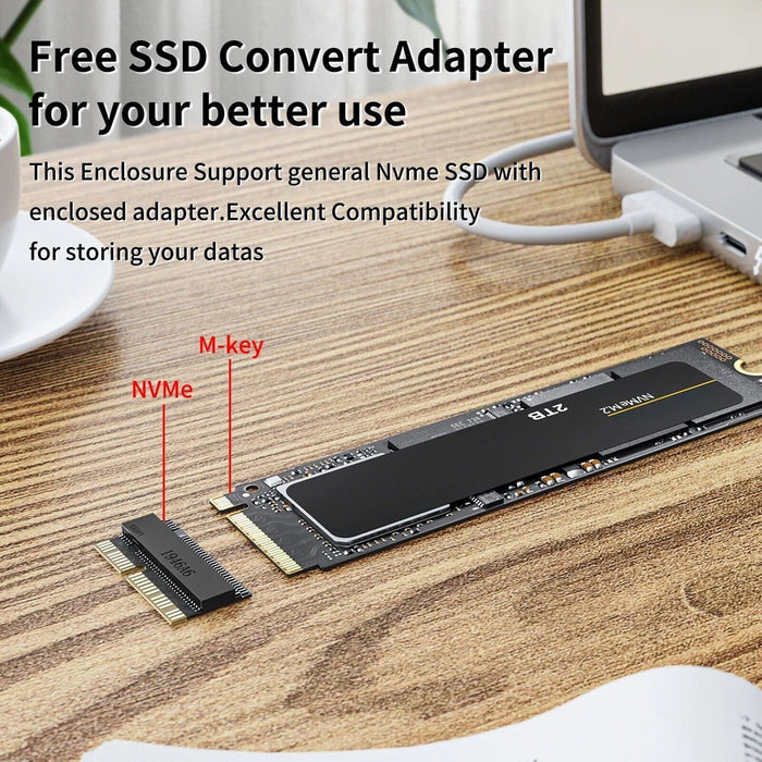 New Acasis USB C 20Gbps SSD Enclosure for Apple Mac SSD 12+16 Pin NVMe Adapter