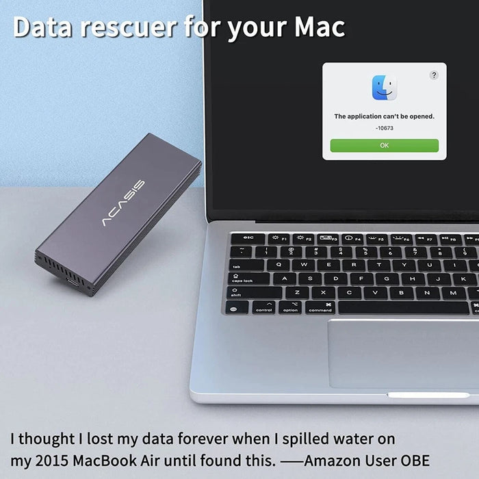 New Acasis USB C 20Gbps SSD Enclosure for Apple Mac SSD 12+16 Pin NVMe Adapter