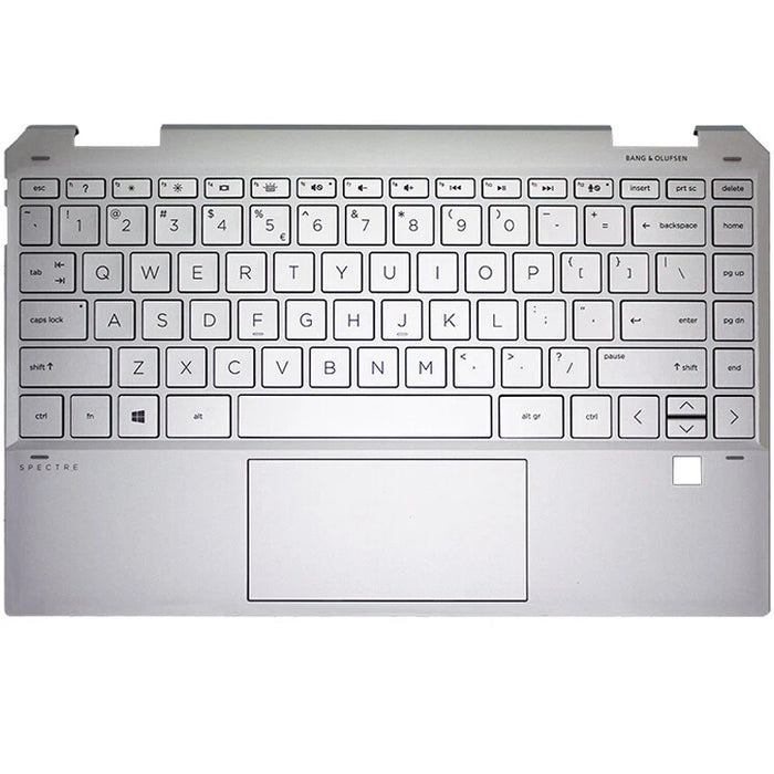 New HP Spectre X360 13-AW TPN-Q225 Palmrest With Backlit US English Keyboard and Touchpad Silver L72409-001 - LaptopParts.ca