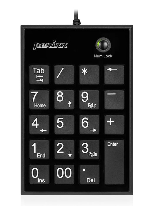 Nouveau Perixx PPD-202 Clavier numérique filaire 19 touches mince à grands caractères