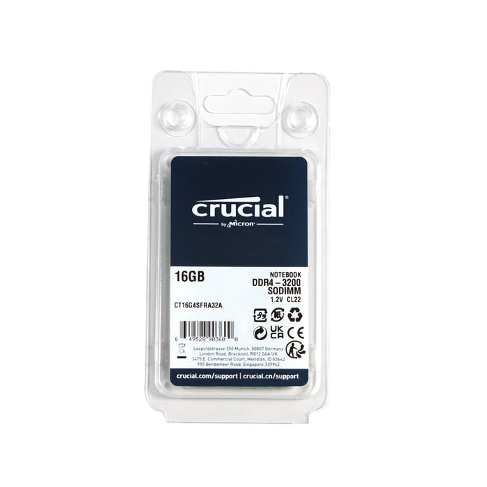 New Crucial 16GB DDR4 3200MHz PC4-25600 SODIMM RAM 1Rx8 Laptop Memory CT16G4SFRA32A