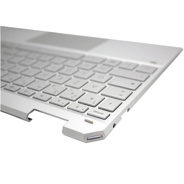 New HP Spectre X360 13-AW TPN-Q225 Palmrest With Backlit US English Keyboard and Touchpad Silver L72409-001 - LaptopParts.ca