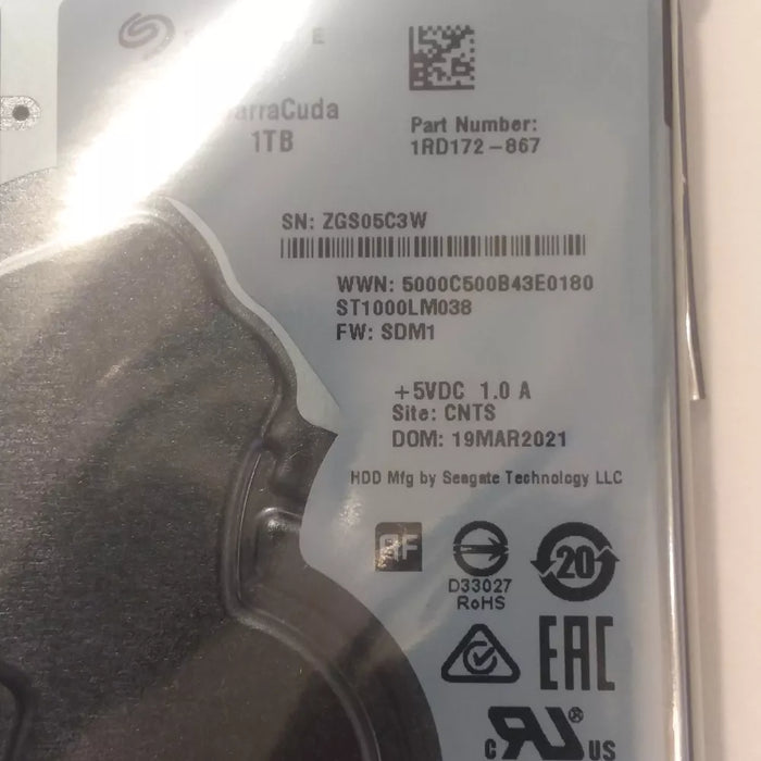 New Seagate ST1000LM038 Barracuda 1 TB SATA 2.5" 5400 RPM 128 MB Hard Drive - LaptopParts.ca
