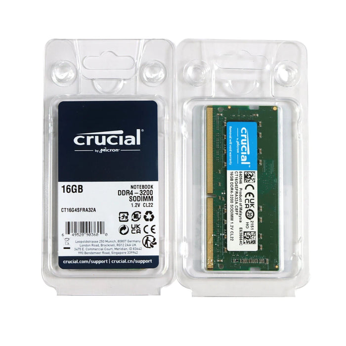 New Crucial 16GB DDR4 3200MHz PC4-25600 SODIMM RAM 1Rx8 Laptop Memory CT16G4SFRA32A