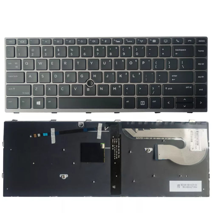 New HP EliteBook 840 G5 846 G5 745 G5 Keyboard Grey Frame With Pointer L12377-001 L15542-001 - LaptopParts.ca