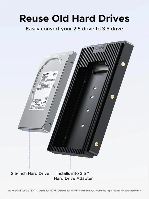 New Orico 2.5 to 3.5 inch Hard Drive Adapter Enclosure 6Gbps SSD HDD Mounting Bracket - LaptopParts.ca