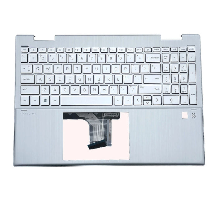 New HP 15-ER 15-ER0051NR Palmrest With Backlit US English Keyboard Fingerprint Reader M45130-001 - LaptopParts.ca