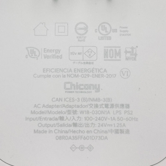 GO SOLID! Chargeur 24V 1.25A USB-C Pour Google Nest Hub Max Et Nest Audio – Blanc, Garantie 1 An