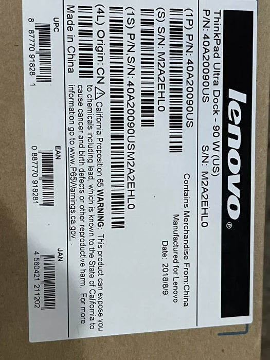 New Lenovo ThinkPad Ultra Dock With 90W Power Adapter N40A20090US - LaptopParts.ca