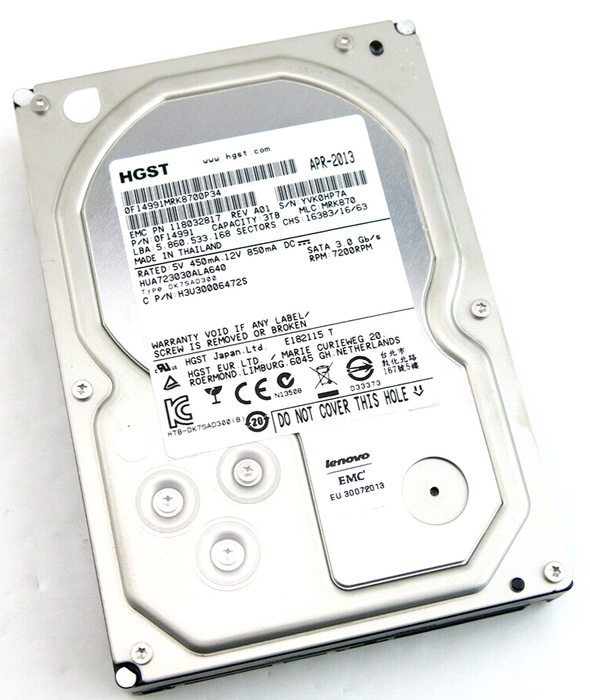 New Hitachi Ultrastar 3TB 7200 RPM 64MB SATA 3.0Gb/s 3.5" Hard Drive HUA723030ALA640