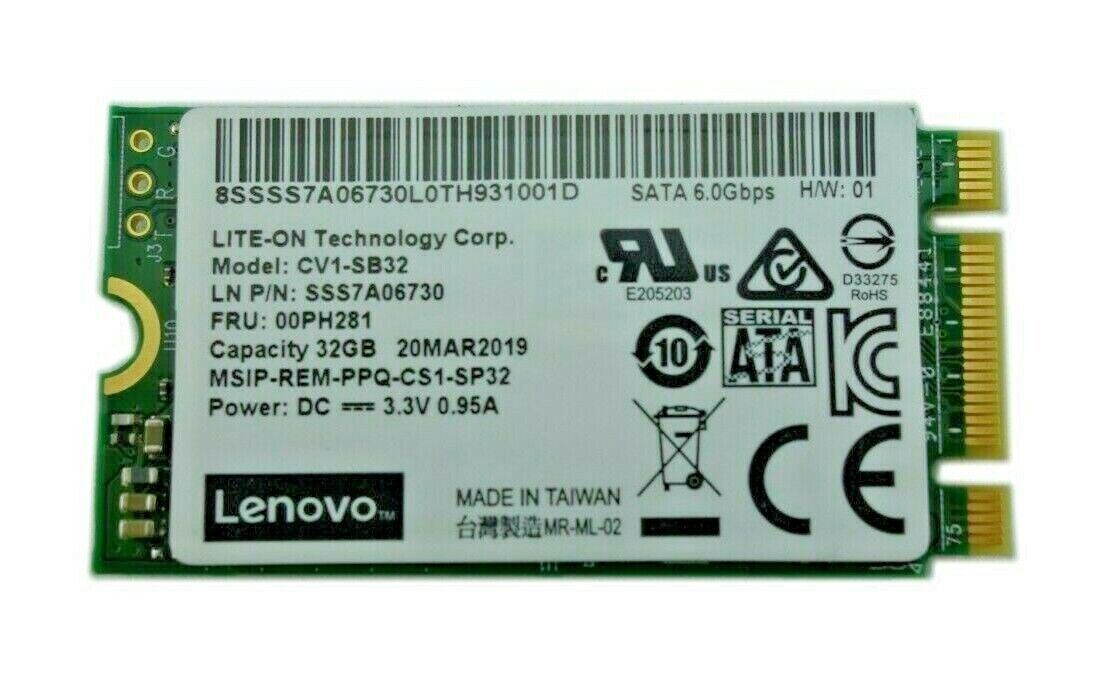 New Lenovo ThinkServer 32GB SATA 6Gb/s M.2 2242 SSD CV1-SB32 00PH281 SSS7A06730