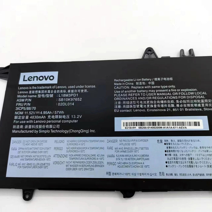 New Genuine Lenovo ThinkPad T490S T495S Battery 57WH