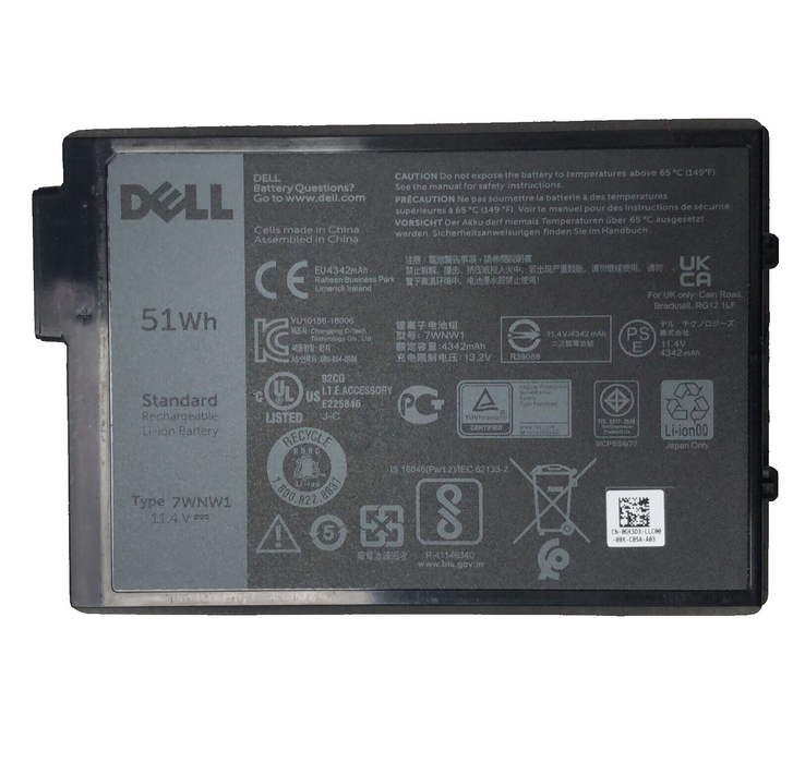 New Genuine Dell Latitude 07WNW1 6NNCF 7WNW1 DP3KF Battery 51WH