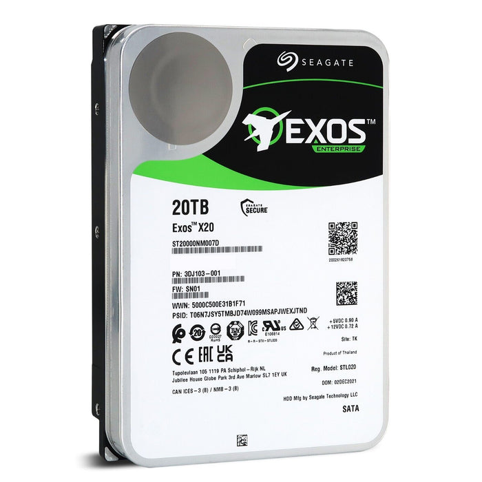 New Seagate Exos X20 20TB SATA 6Gb/s 3.5" Enterprise Hard Drive ST20000NM007D